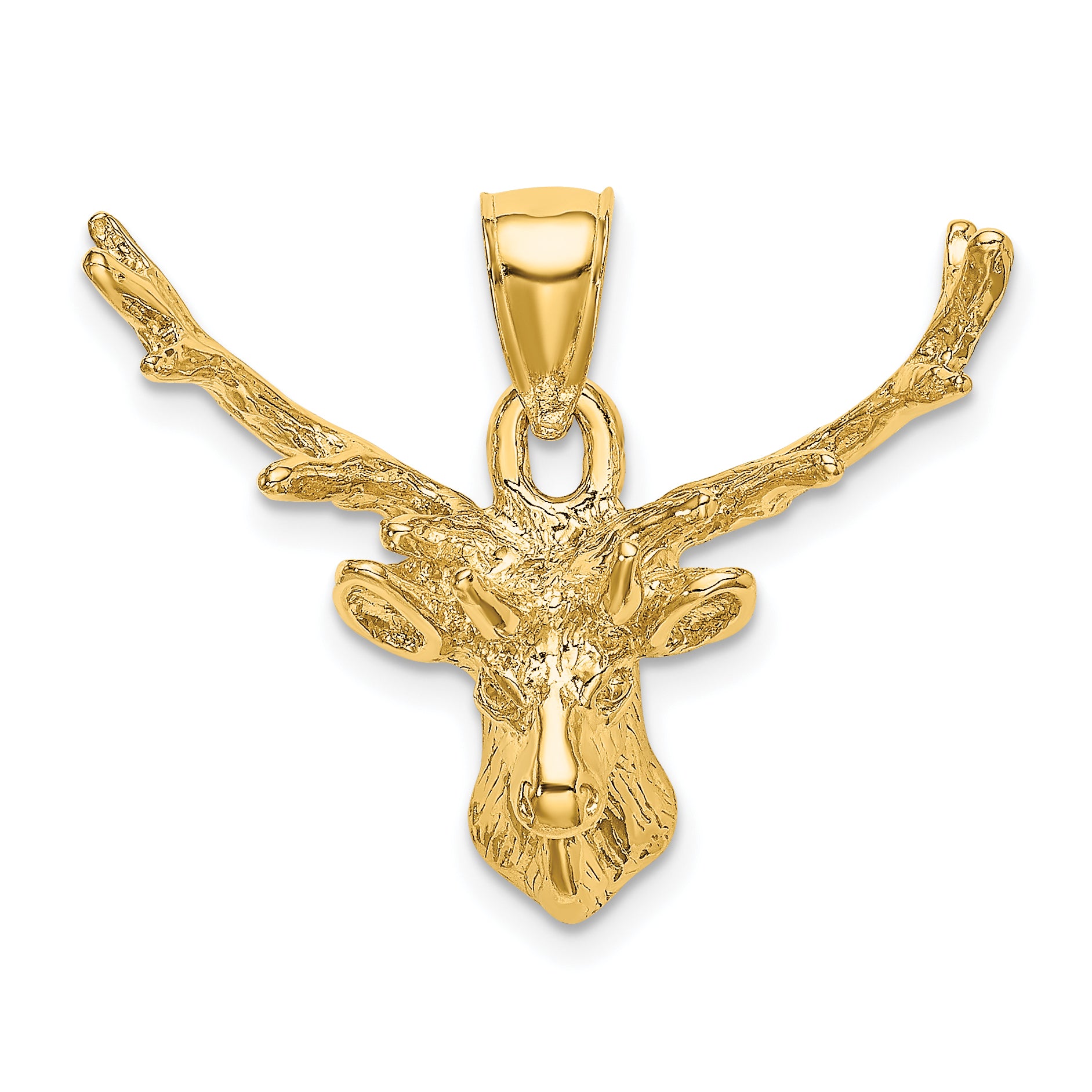 14K 2-D Deer Head 8 Point Buck Charm Main image