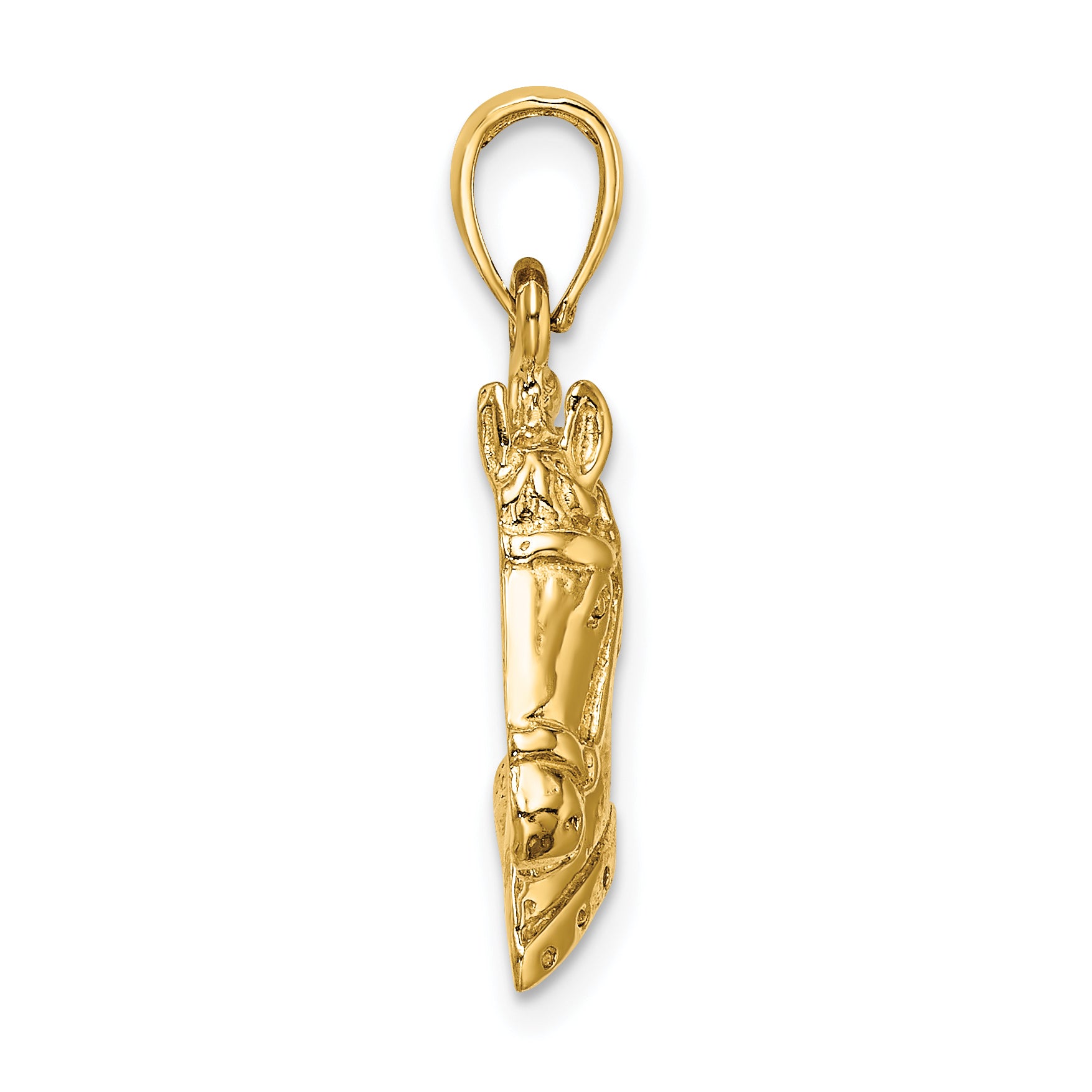 Horse Head Charm in 14K Yellow Gold, 23mm Textured Secondary image