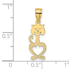 14K Cut-Out Engraved Cat Charm