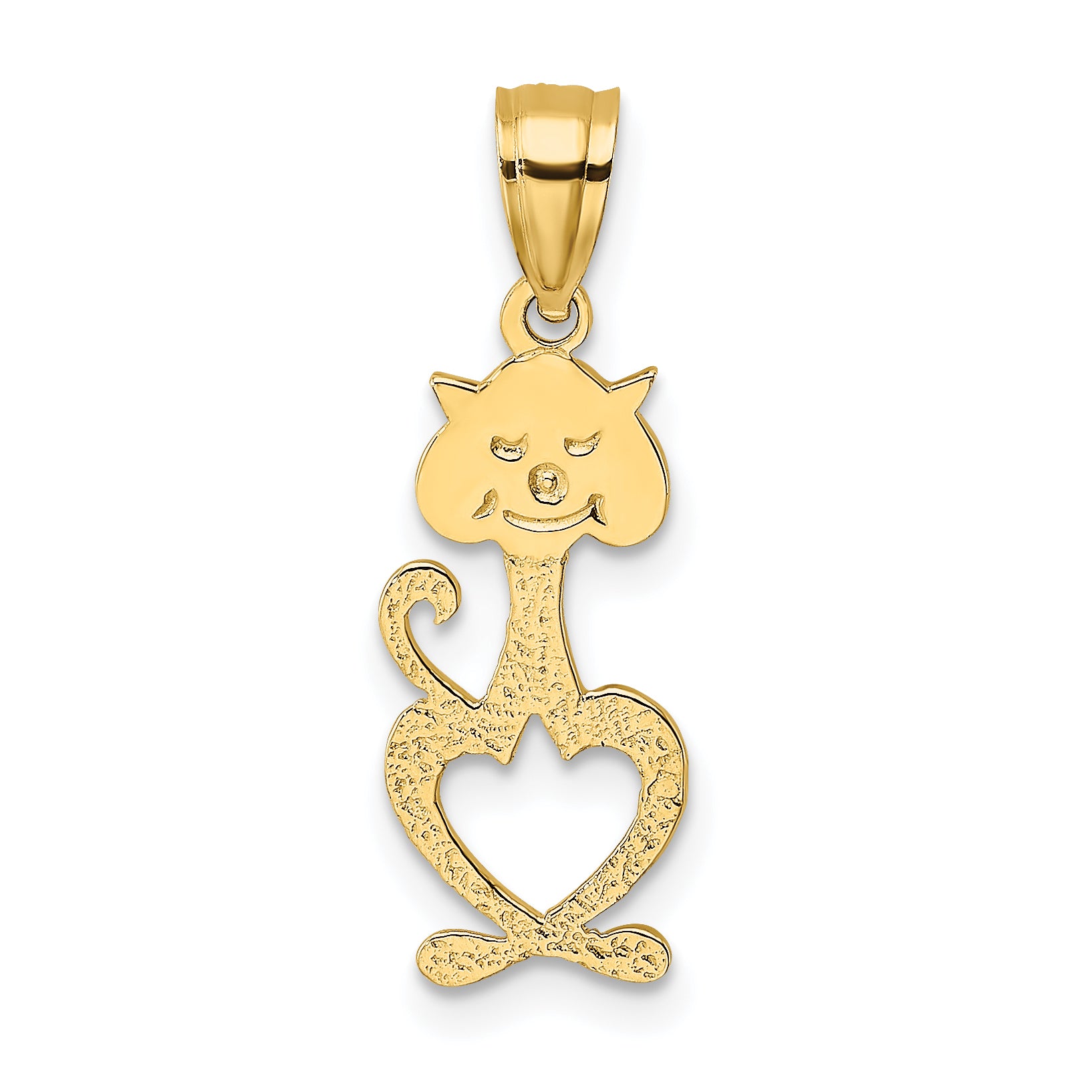 14K Cut-Out Engraved Cat Charm Main image
