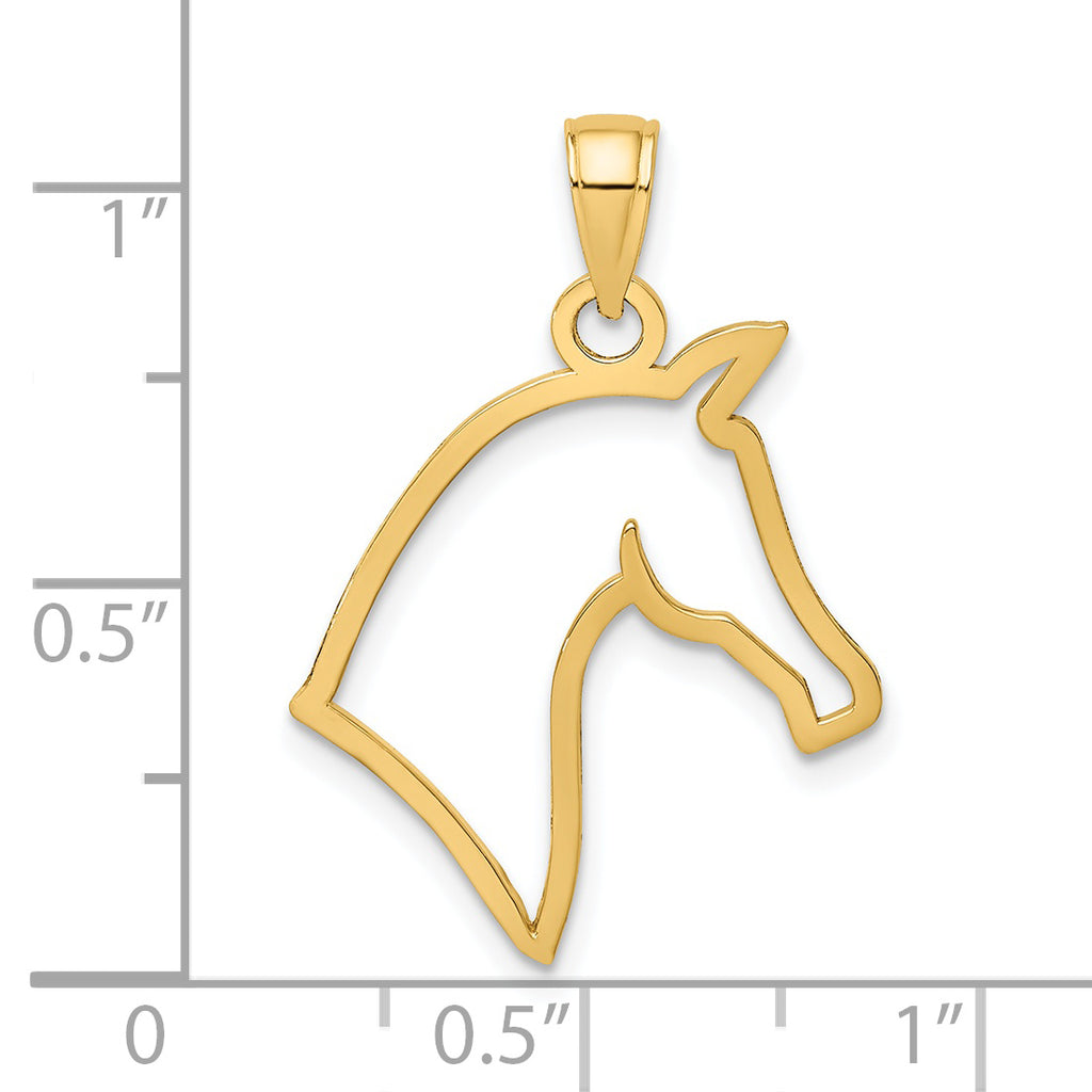 14K Cut-Out Horse Head Profile Charm