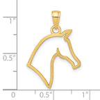 14K Cut-Out Horse Head Profile Charm