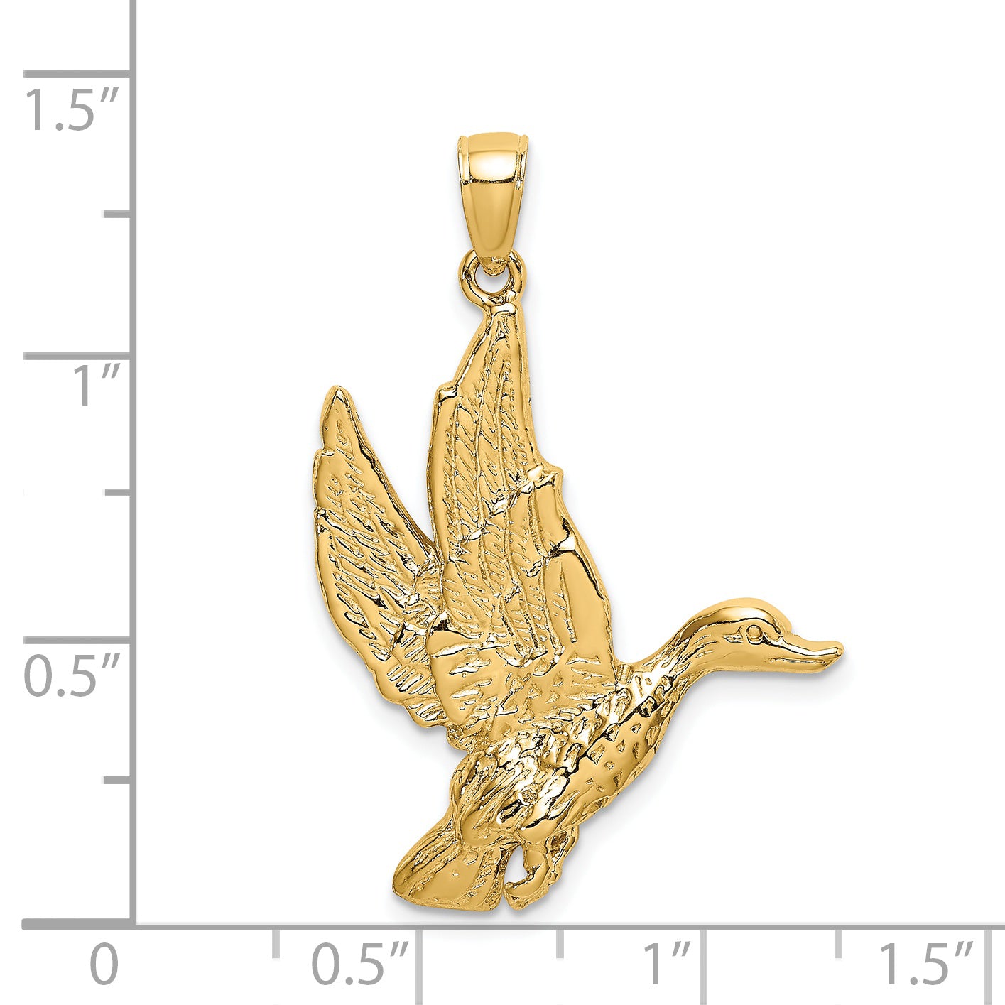 14K Flying Mallard Duck Charm