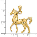 14K 3-D Polished Horse Charm
