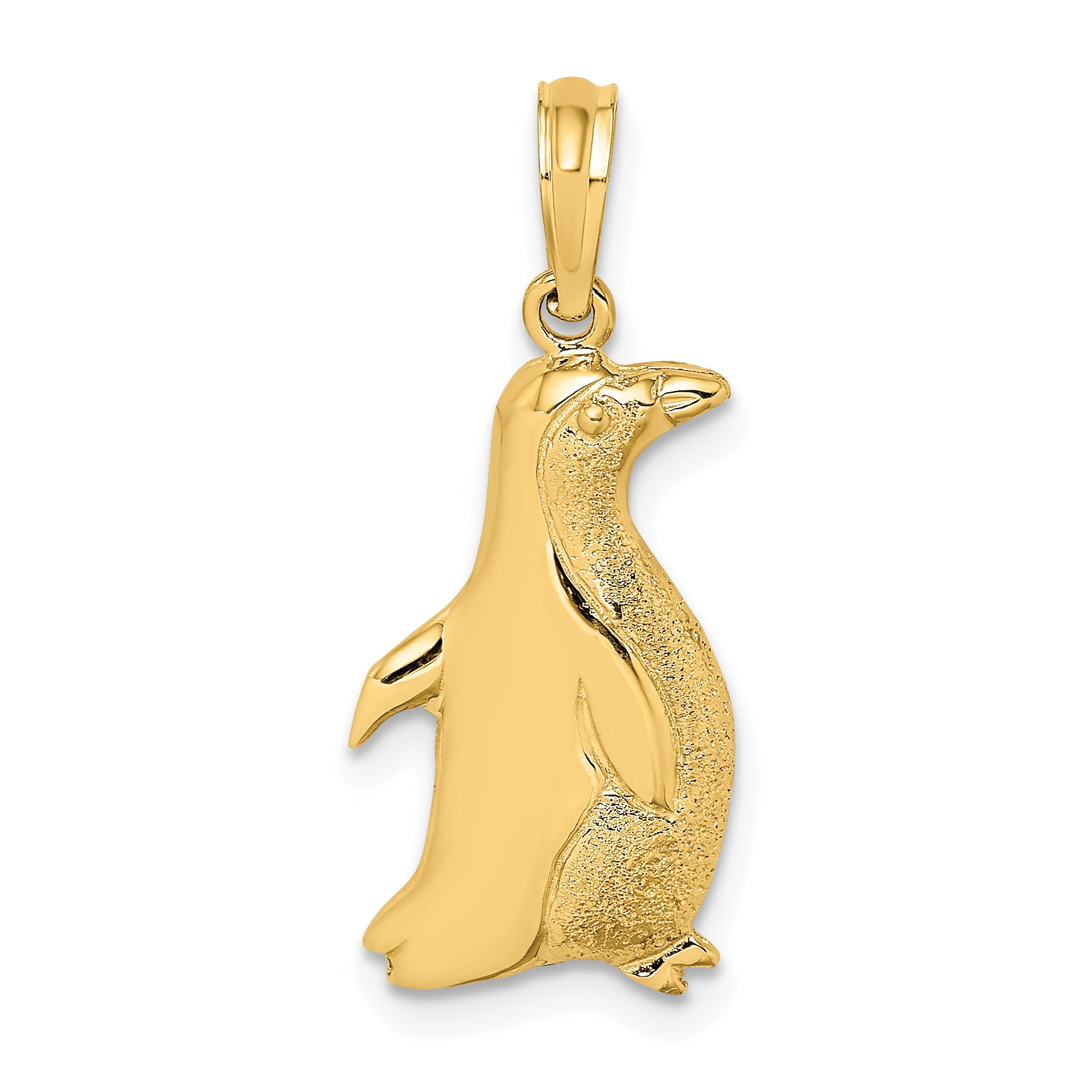 14K 2-D Polished and Engraved Penguin Charm Main image