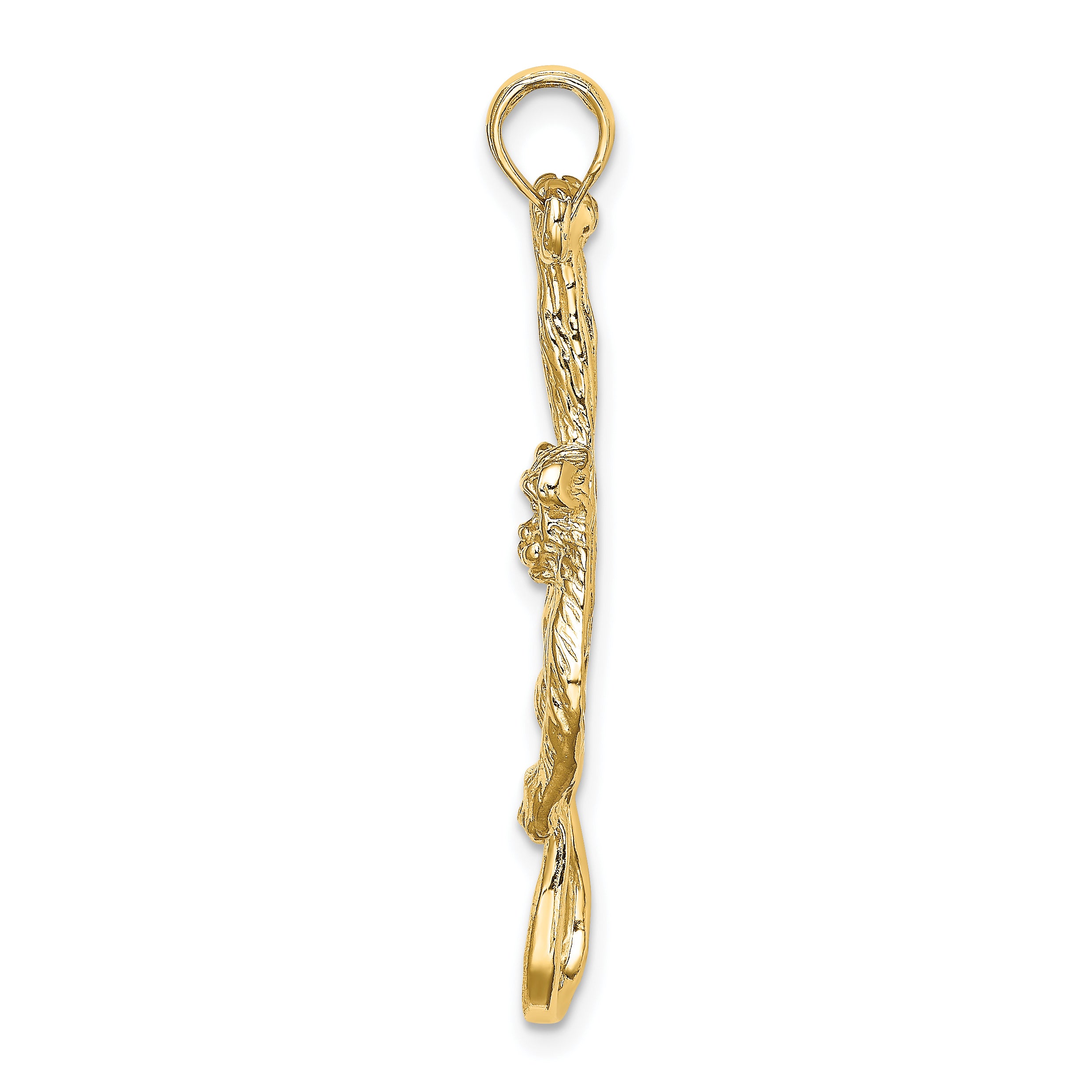 14K 2-D Textured Hanging Monkey Charm Secondary image