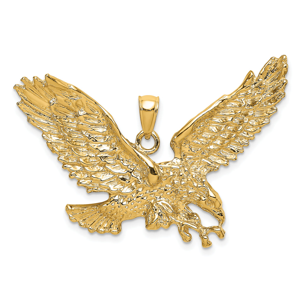 14K Eagle w/Beak Touching Claws Charm