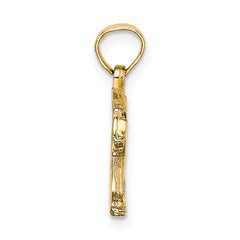 14K Textured Bear Charm
