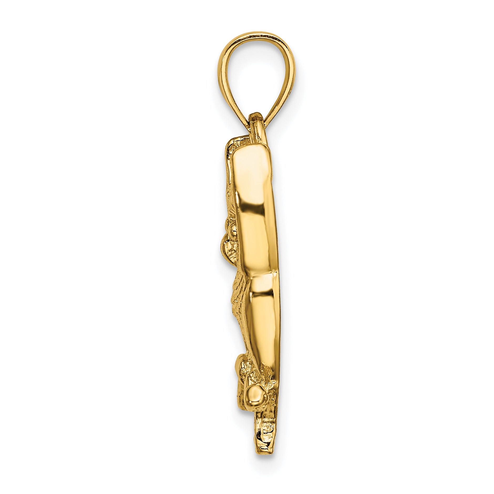14K Textured Owl Charm Secondary image