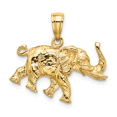 14K 3-D Elephant Profile w/ Tusk Charm