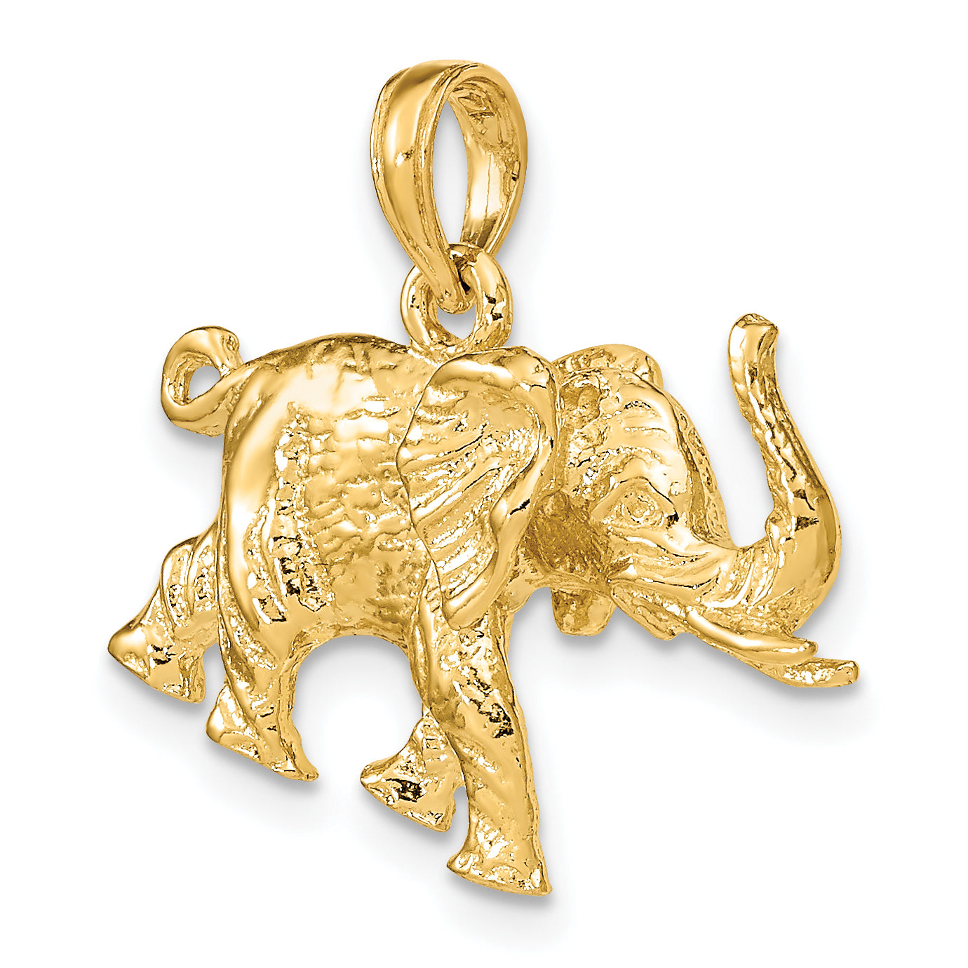 14K 3-D Elephant Profile w/ Tusk Charm