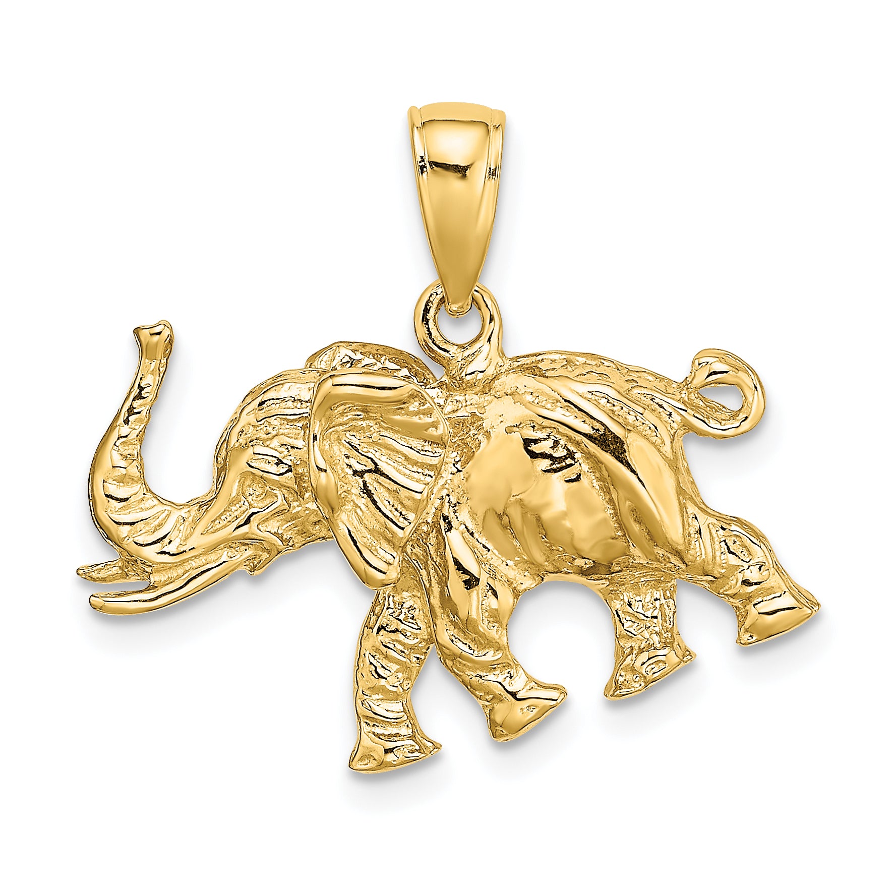 14K 3-D Elephant Profile w/ Tusk Charm Main image