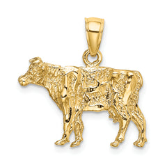 14K 3-D Cow Charm