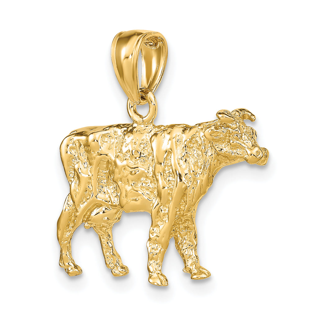 14K 3-D Cow Charm