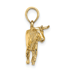 14K 3-D Bull w/Horns Charm