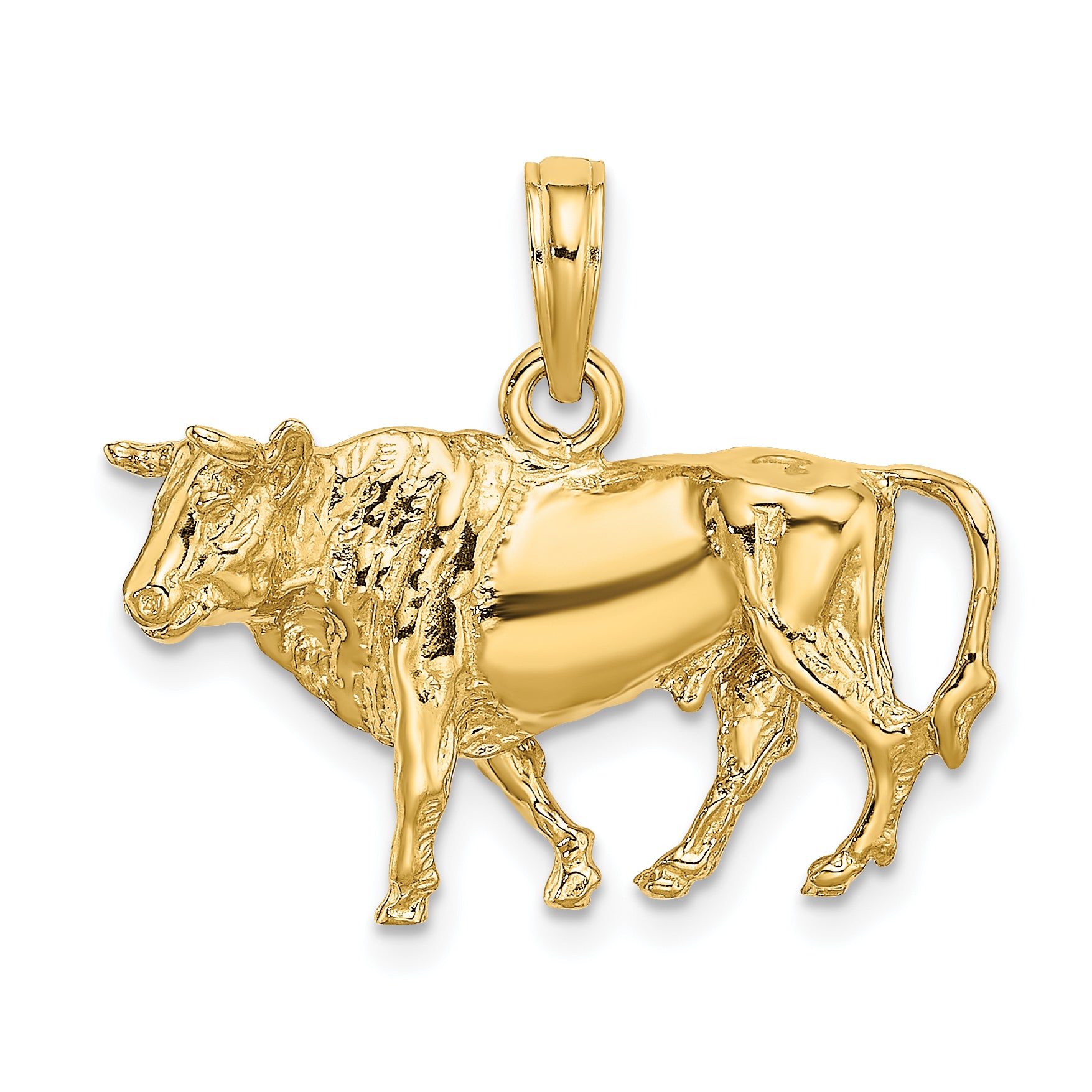 14K 3-D Bull w/Horns Charm Main image