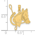 14K Textured Horse Head and Shoe Charm