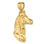 14K 3-D Polished Horse Head Charm