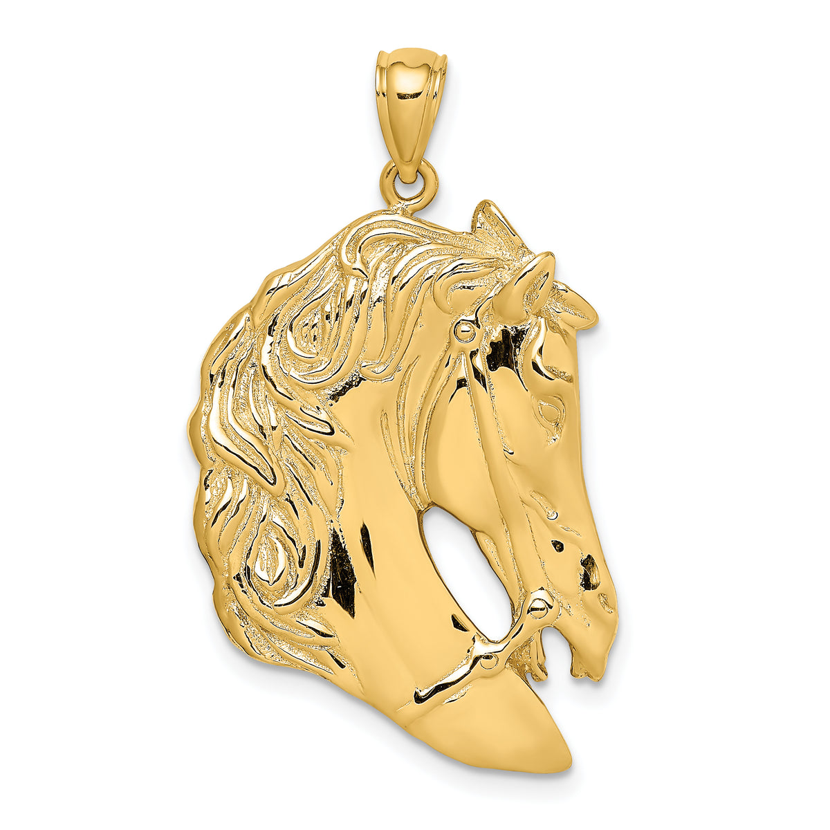 14K Horse Head w/Long Mane Charm