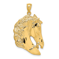 14K Horse Head w/Long Mane Charm