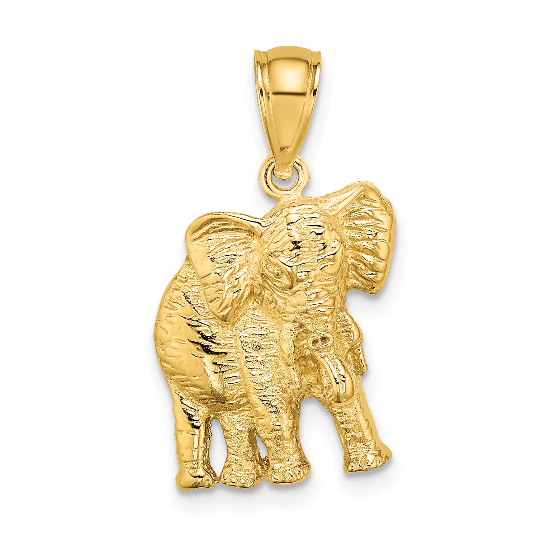 14K 2-D Elephant w/ Raised Trunk Charm Main image