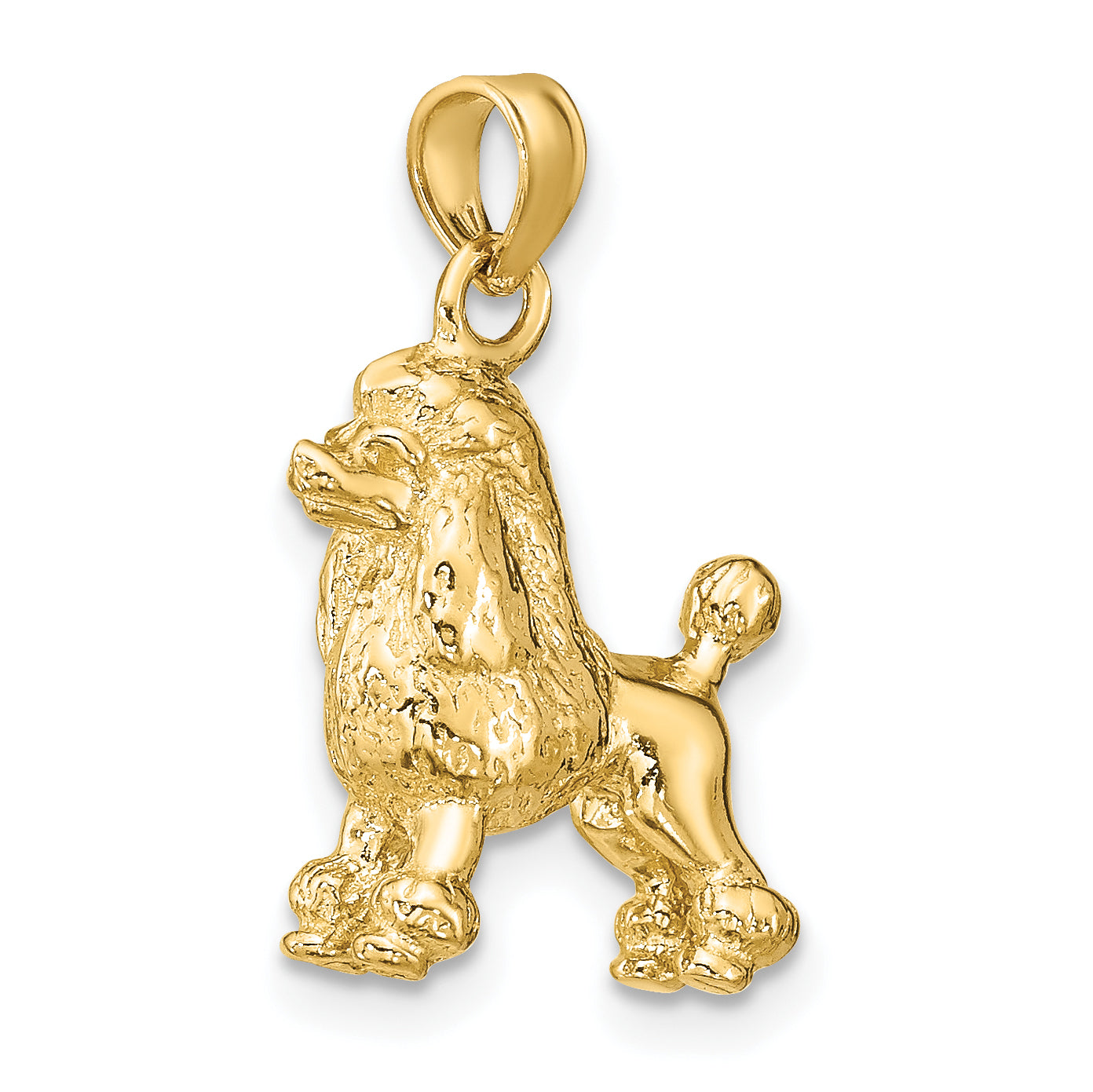 14K 3-D Poodle Dog Charm