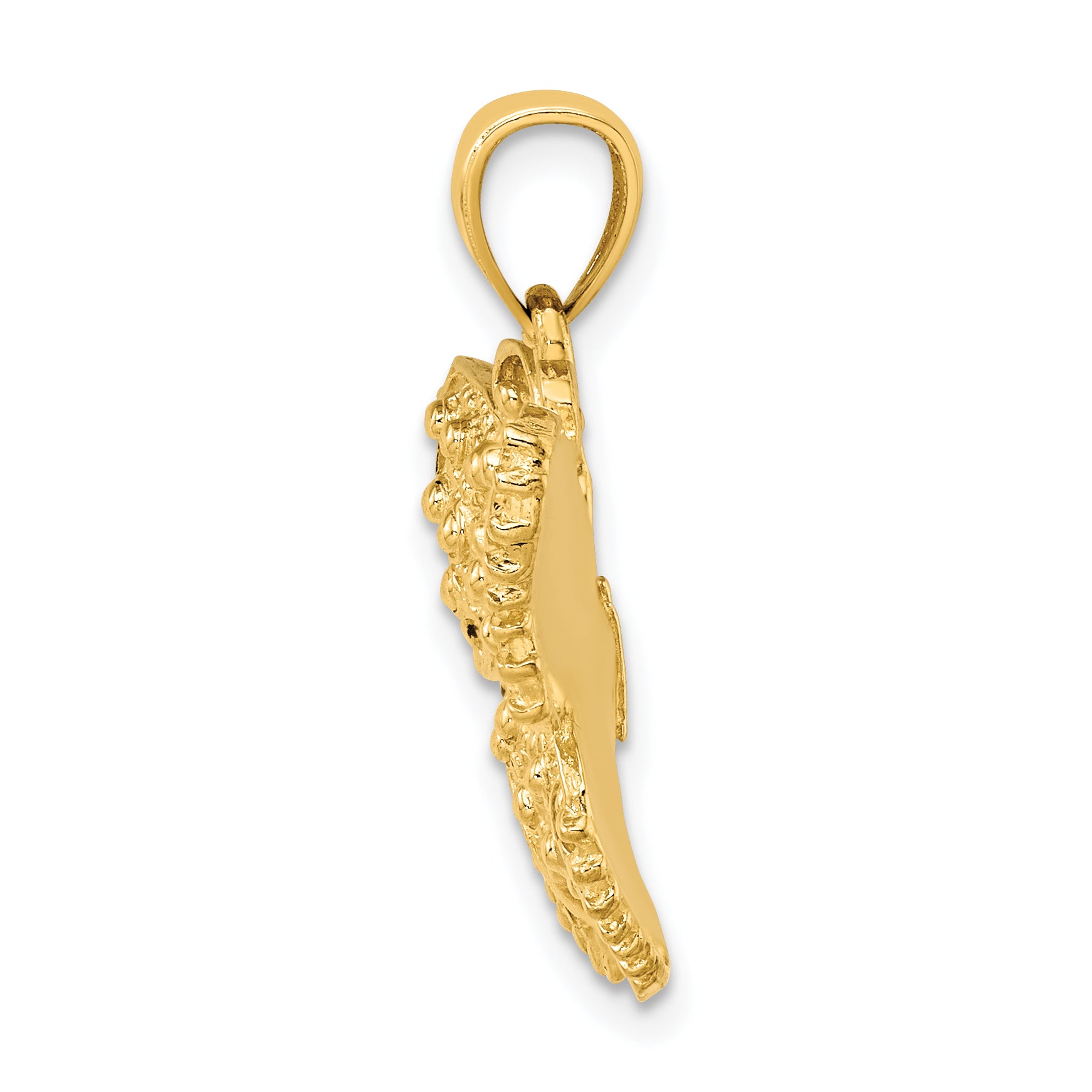 14K Textured Butterfly Charm