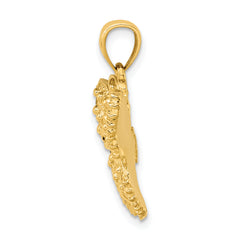 14K Textured Butterfly Charm