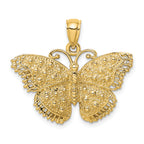 14K Textured Butterfly Charm