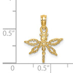 14K 2-D Mini Dragonfly w/Cut-out Wings Charm