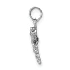 14K White Gold 2-D Mini Dragonfly w/Cut-out Wings Charm