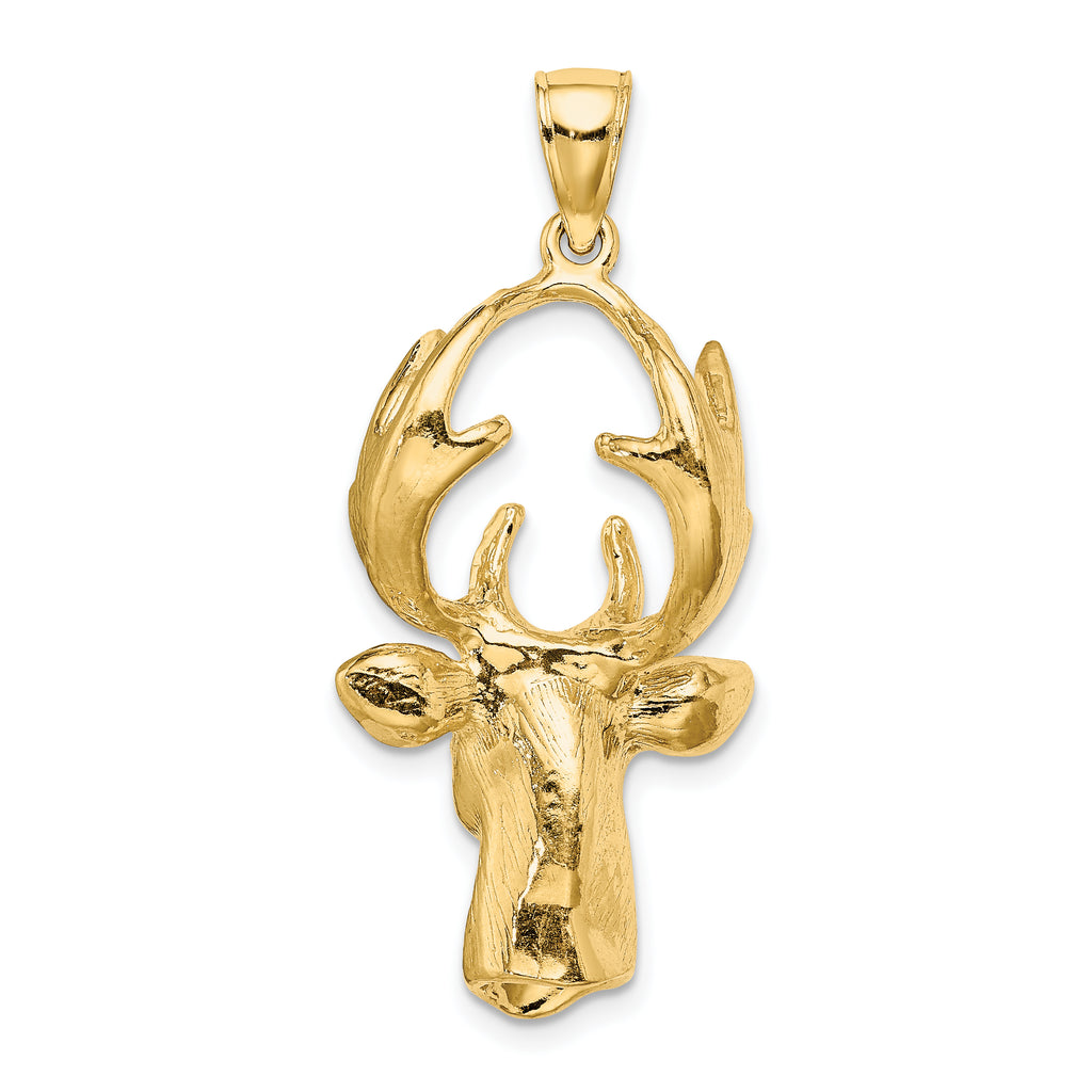 14K 3-D Deer Head Charm