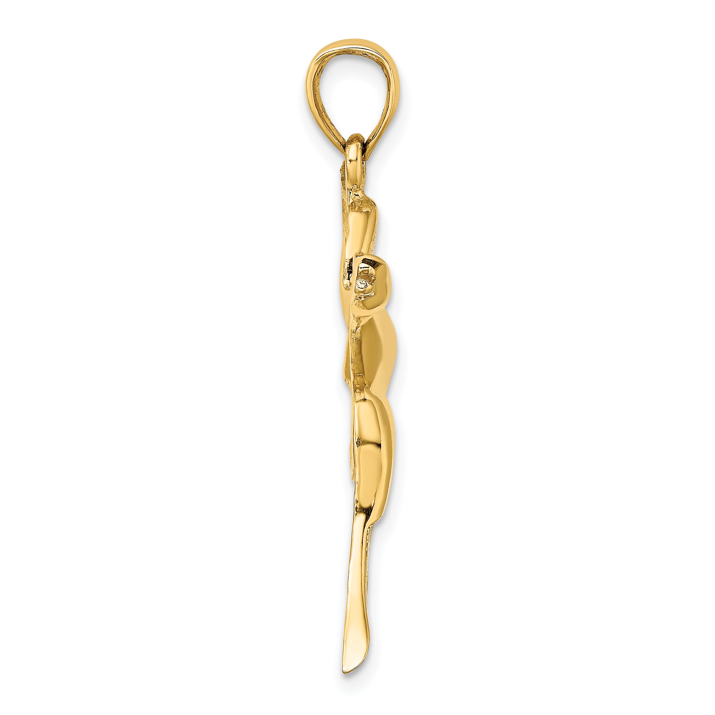 14K Textured Flying Duck Charm Secondary image