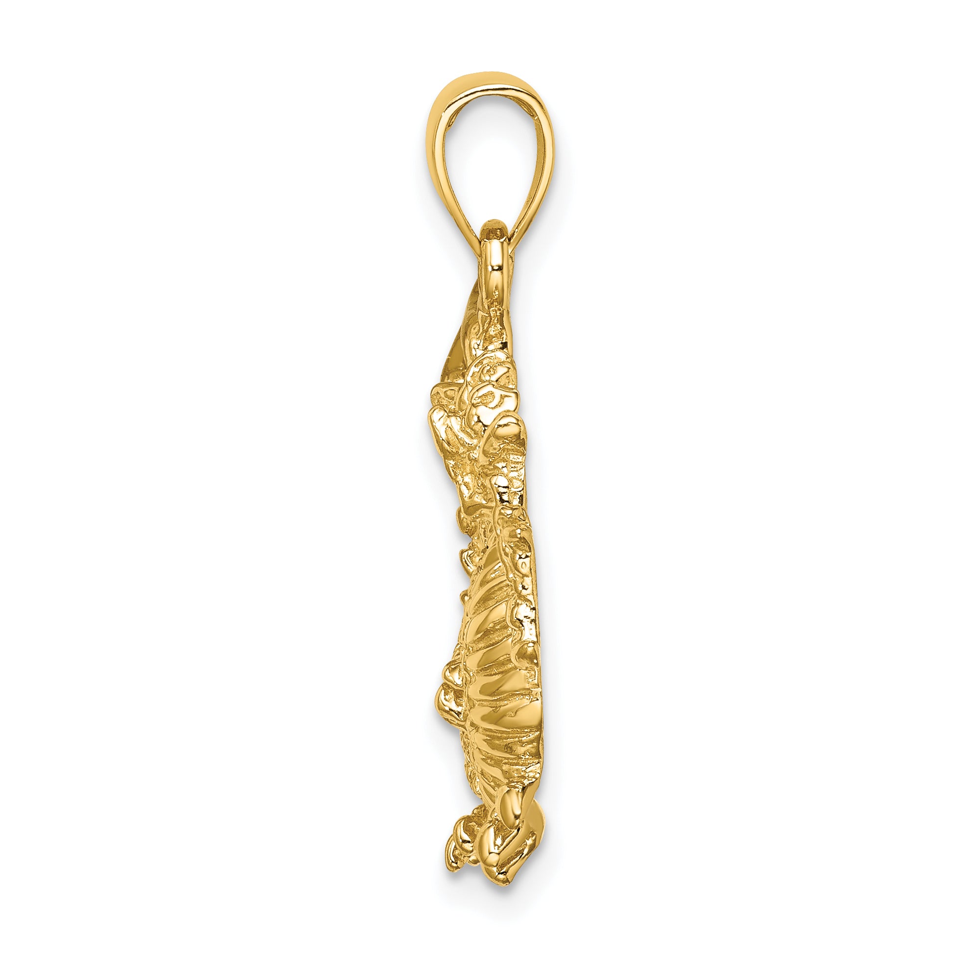14K 2-D Textured Dragon Charm