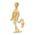 14K 3-D Textured Flamingo Charm