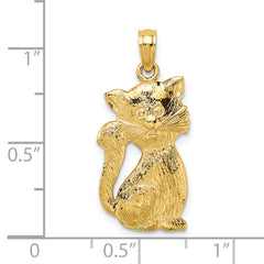 14K Sitting Cat Charm