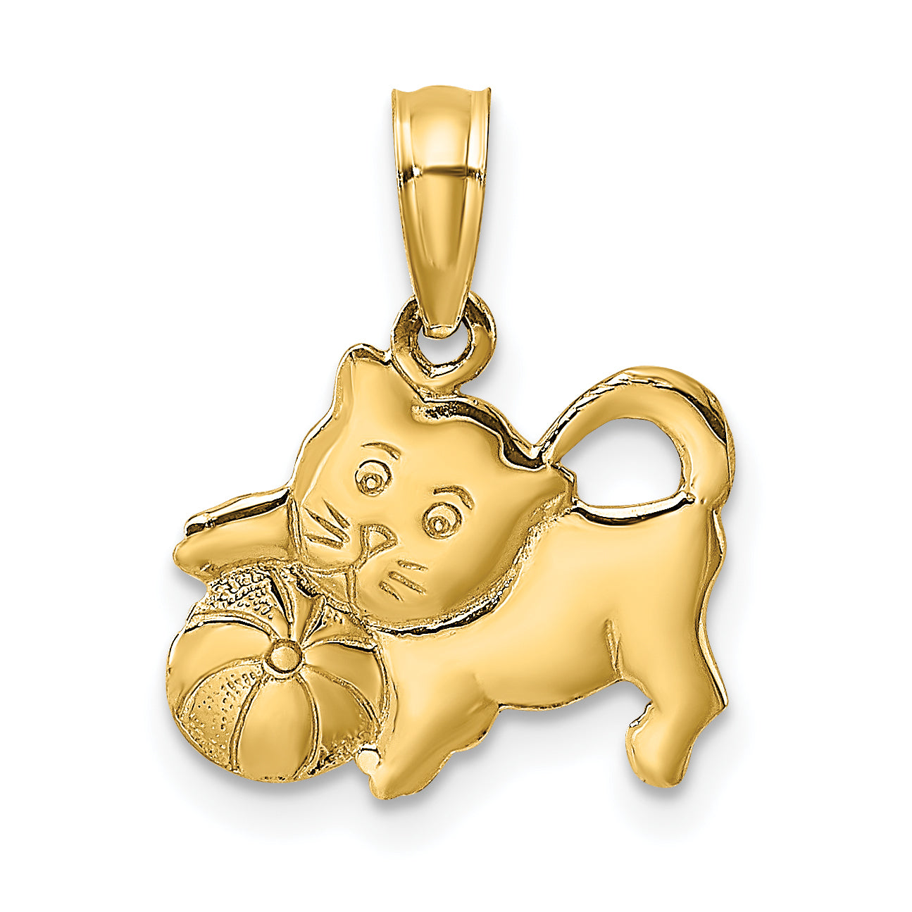 14K 3-D Polished Kitten Charm Main image