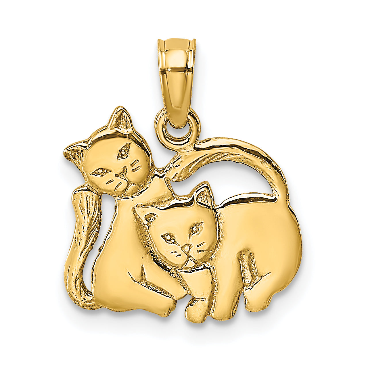 14K 3-D Polished Two Kittens Charm Main image
