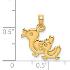 14K 3-D Two Ducks Charm