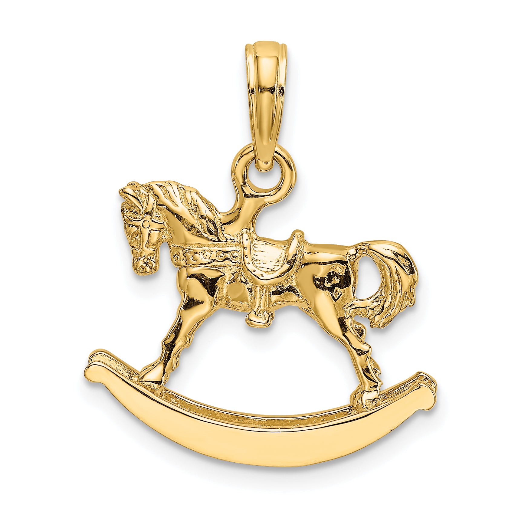 14K Polished 3-D Rocking Horse Charm Main image