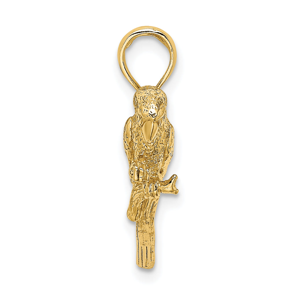 14K 3-D Parrot Charm