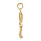 14K 3-D Textured Flamingo Charm