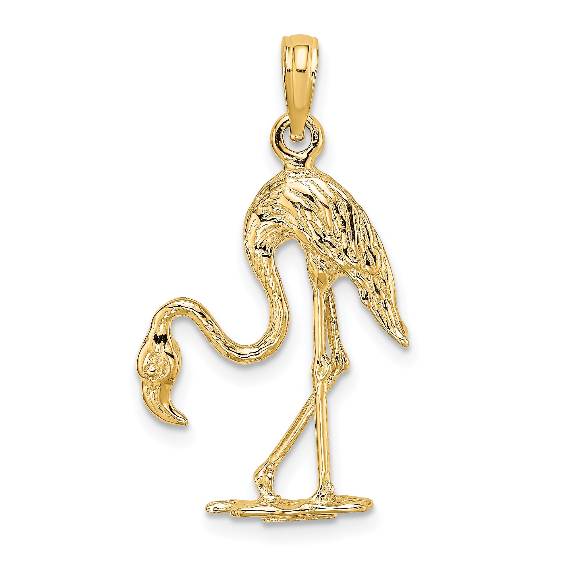 14K 3-D Textured Flamingo Charm Main image