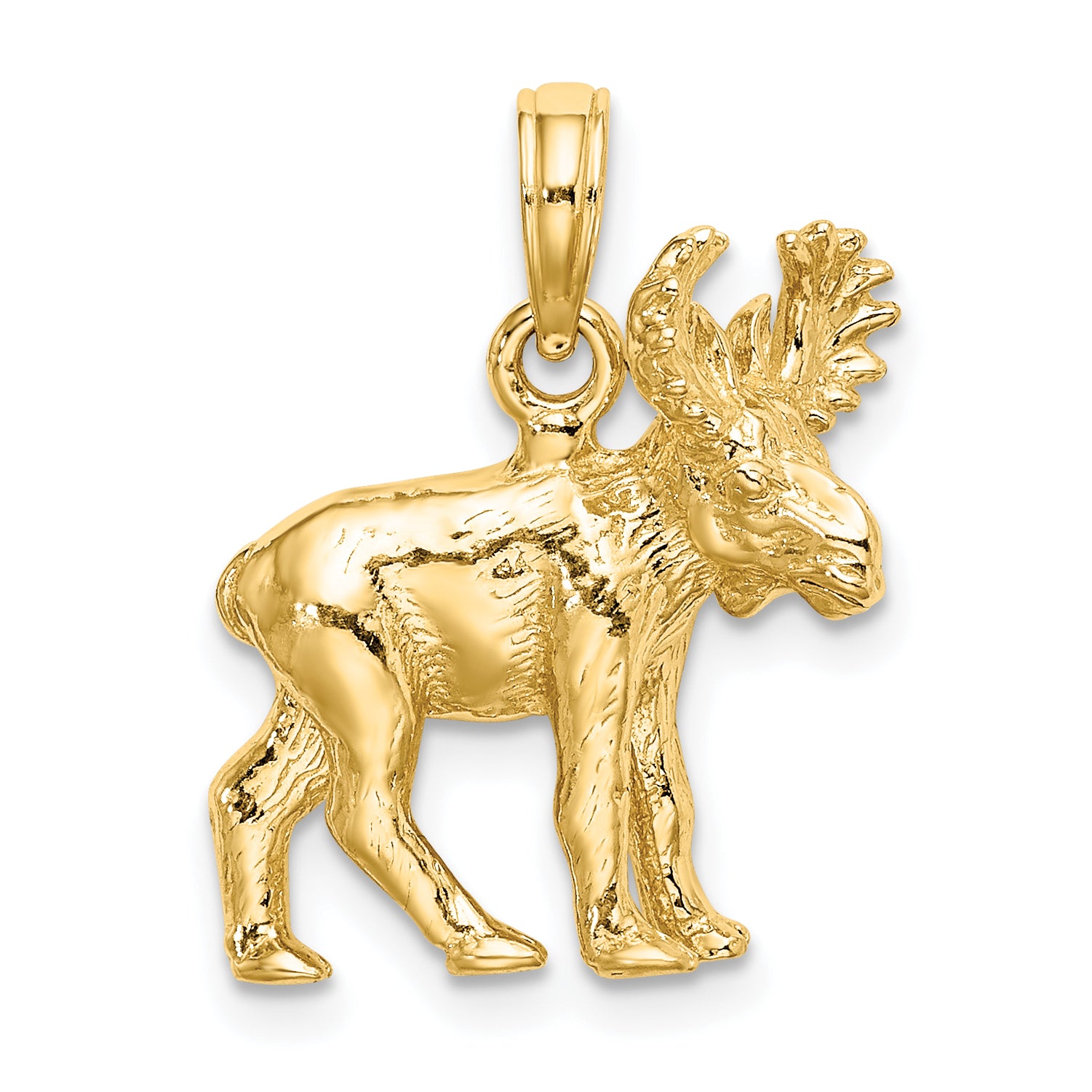 14K 3-D Textured Moose Charm Main image