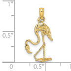 14K 3-D Textured Flamingo Charm
