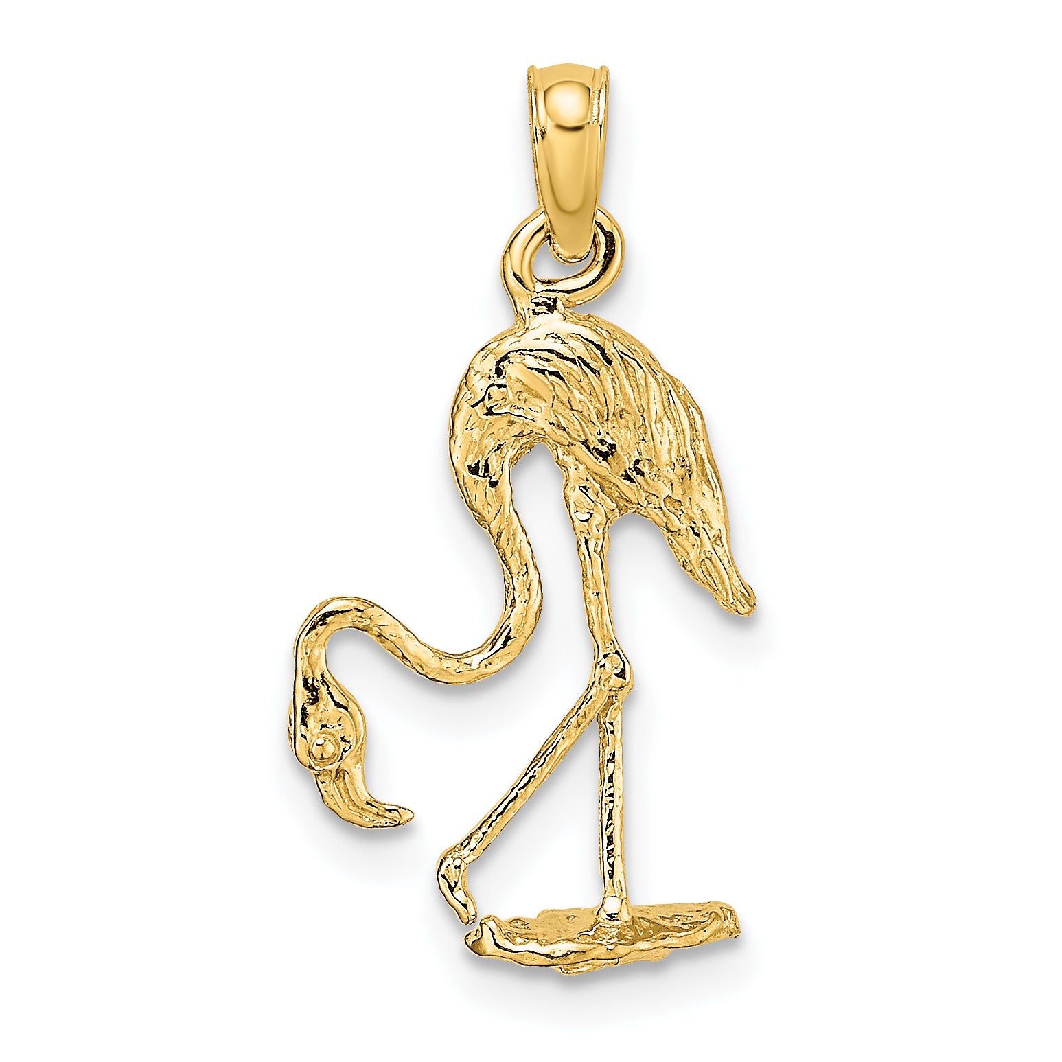 14K 3-D Textured Flamingo Charm Main image