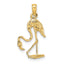 14K 3-D Textured Flamingo Charm