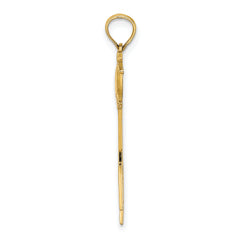 14K Polished Bird w/ Long Tail Charm