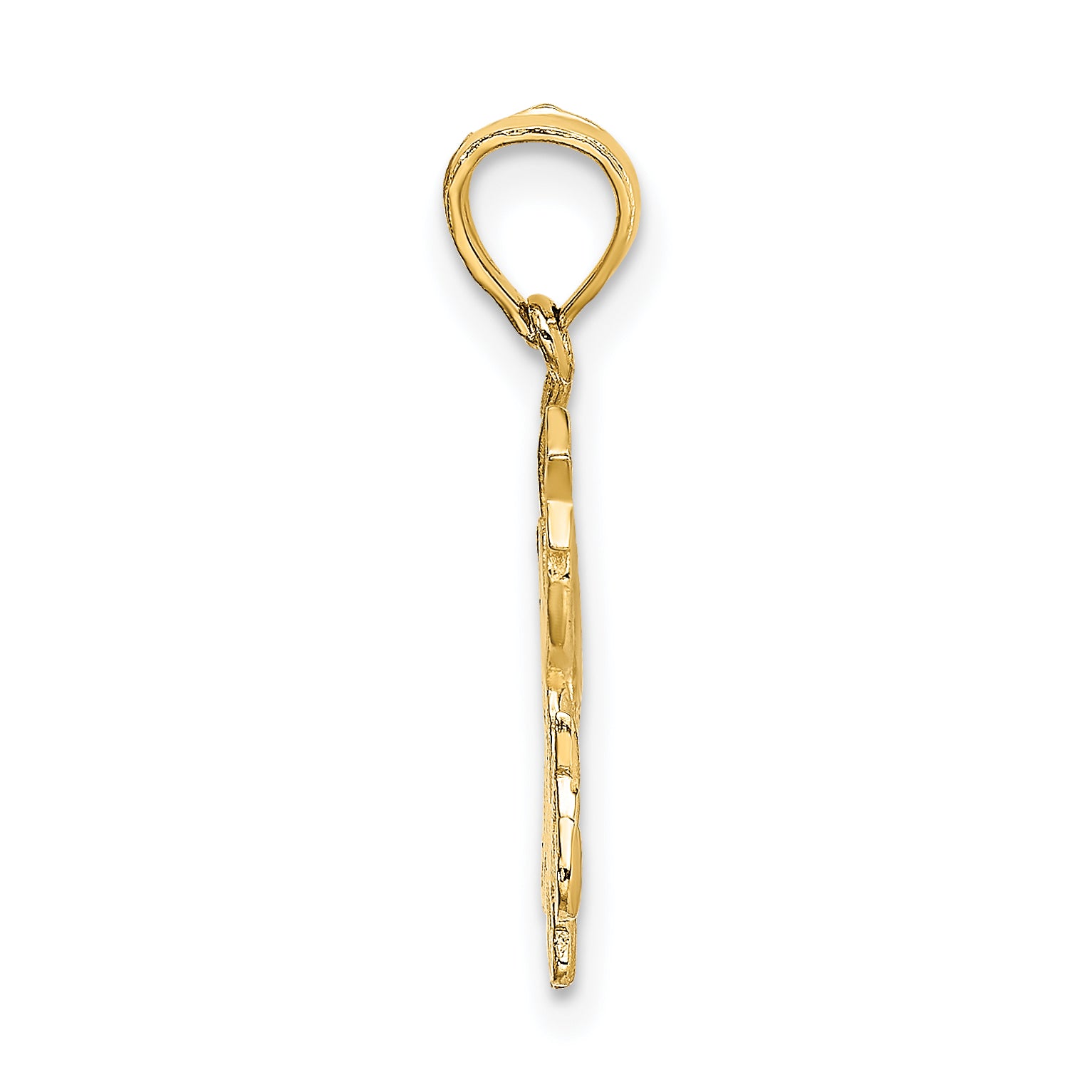 14K Angel Holding a Star on a Half Moon Charm Secondary image