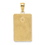 14K Rectangular Engraved Charm